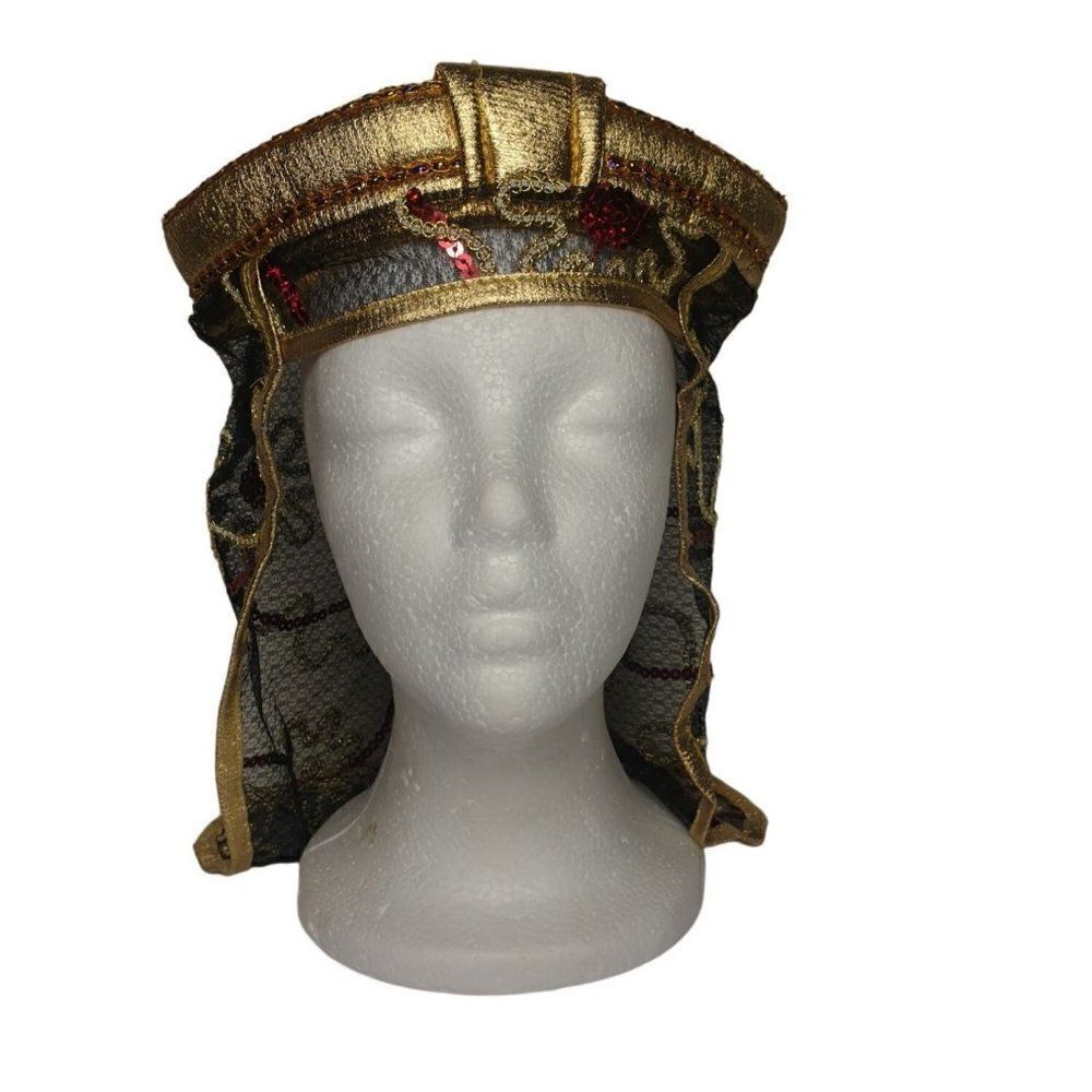 Adult Royal Head Piece Gold Crown Renaissance Full Head Cosplay Accessories